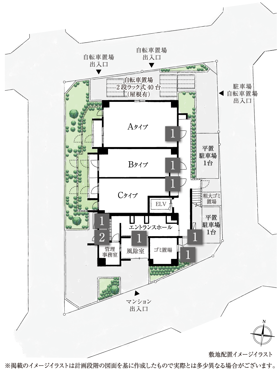 敷地配置イメージイラスト